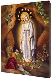 Ikona religijna Matka Boża z Lourdes - Ikony i obrazy sakralne - miniaturka - grafika 1