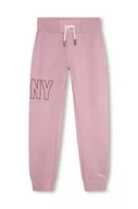 Spodnie i spodenki dla dziewczynek - Dkny spodnie dresowe bawełniane dziecięce kolor fioletowy z nadrukiem - DKNY - miniaturka - grafika 1