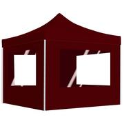 Altany ogrodowe - vidaXL Namiot imprezowy ze ściankami, aluminium, 2x2 m, bordowy - miniaturka - grafika 1