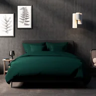 Pościel - Pościel 220x200 satyna bawełniana PAN MATERAC butelkowa zieleń - miniaturka - grafika 1