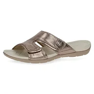 Klapki i japonki damskie - CAPRICE Klapki damskie 9-9-27107-20 płaskie, taupe Metallic, 40 EU - miniaturka - grafika 1