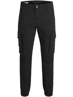 Spodnie męskie - Jack & Jones Bojówki "Paul" w kolorze czarnym - grafika 1
