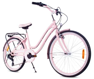 Rower 24 Cale Dla Dziewczynki Miejski Na Komunię Shimano 7 Biegów Heart Bike Różowy - Rowery - miniaturka - grafika 1