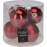 Bombki - Bombka szklana 8 cm 6 sztuk czerwony - miniaturka - grafika 1