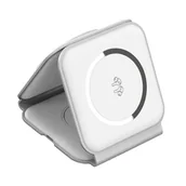 Ładowarki do telefonów - Magnetyczna ładowarka indukcyjna Choetech T588-F 3w1 15W (biała) - miniaturka - grafika 1