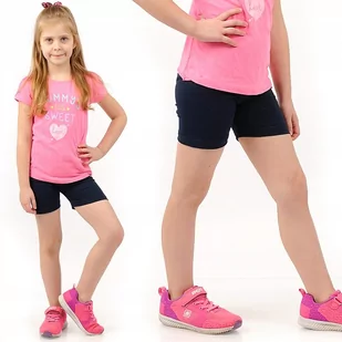 Krótkie spodenki Legginsy 1/2 Kolarki Dziecięce Getry Szorty Granatowe 116 - Spodenki damskie - miniaturka - grafika 1