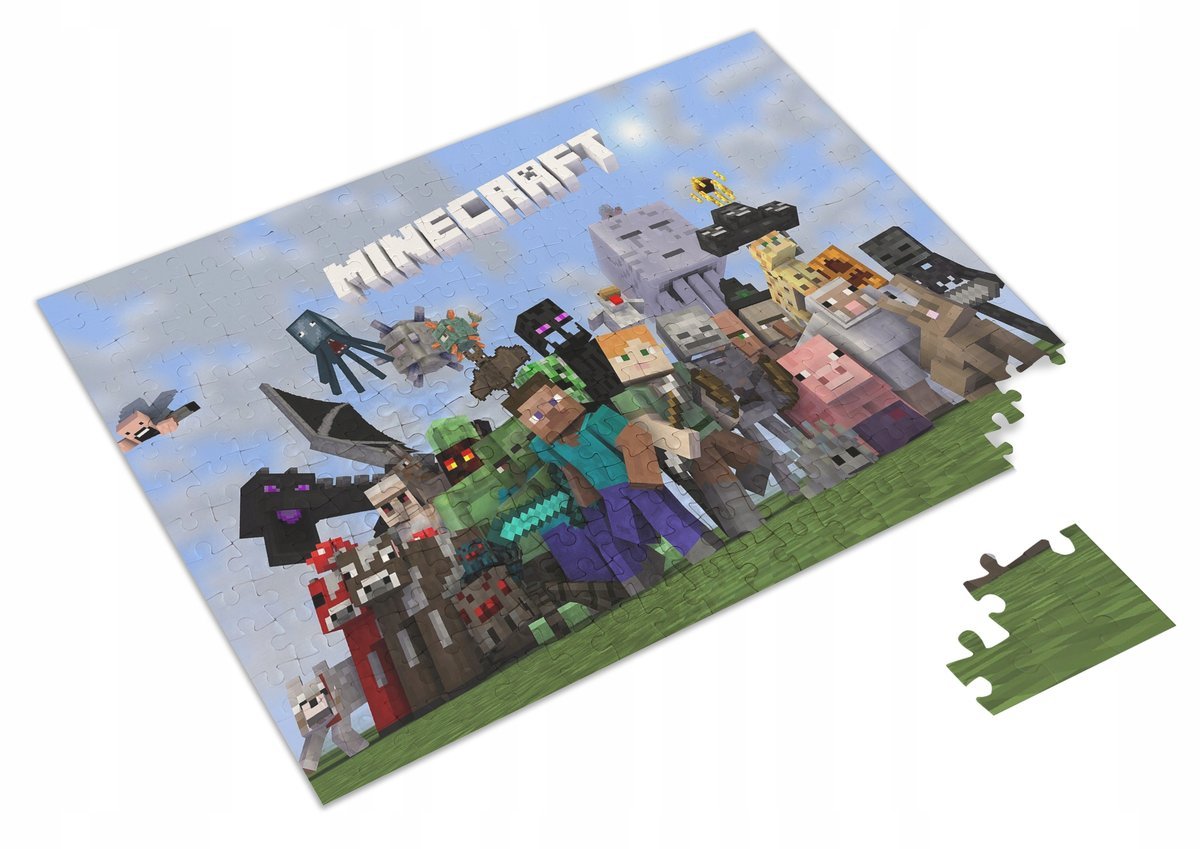 Puzzle + IMIĘ + pudełko MINECRAFT 252 el. #5