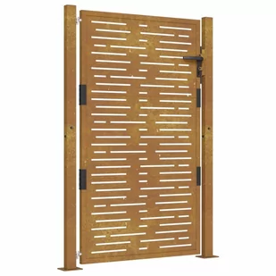 Furtka ogrodowa, 105x155 cm, stal kortenowska, motyw prostokąty Lumarko! - Ogrodzenia - miniaturka - grafika 3