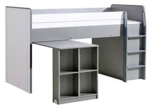Łóżko piętrowe 90x200 z biurkiem Gumi G15 Biały/Antracyt - Łóżka dla dzieci i młodzieży - miniaturka - grafika 1