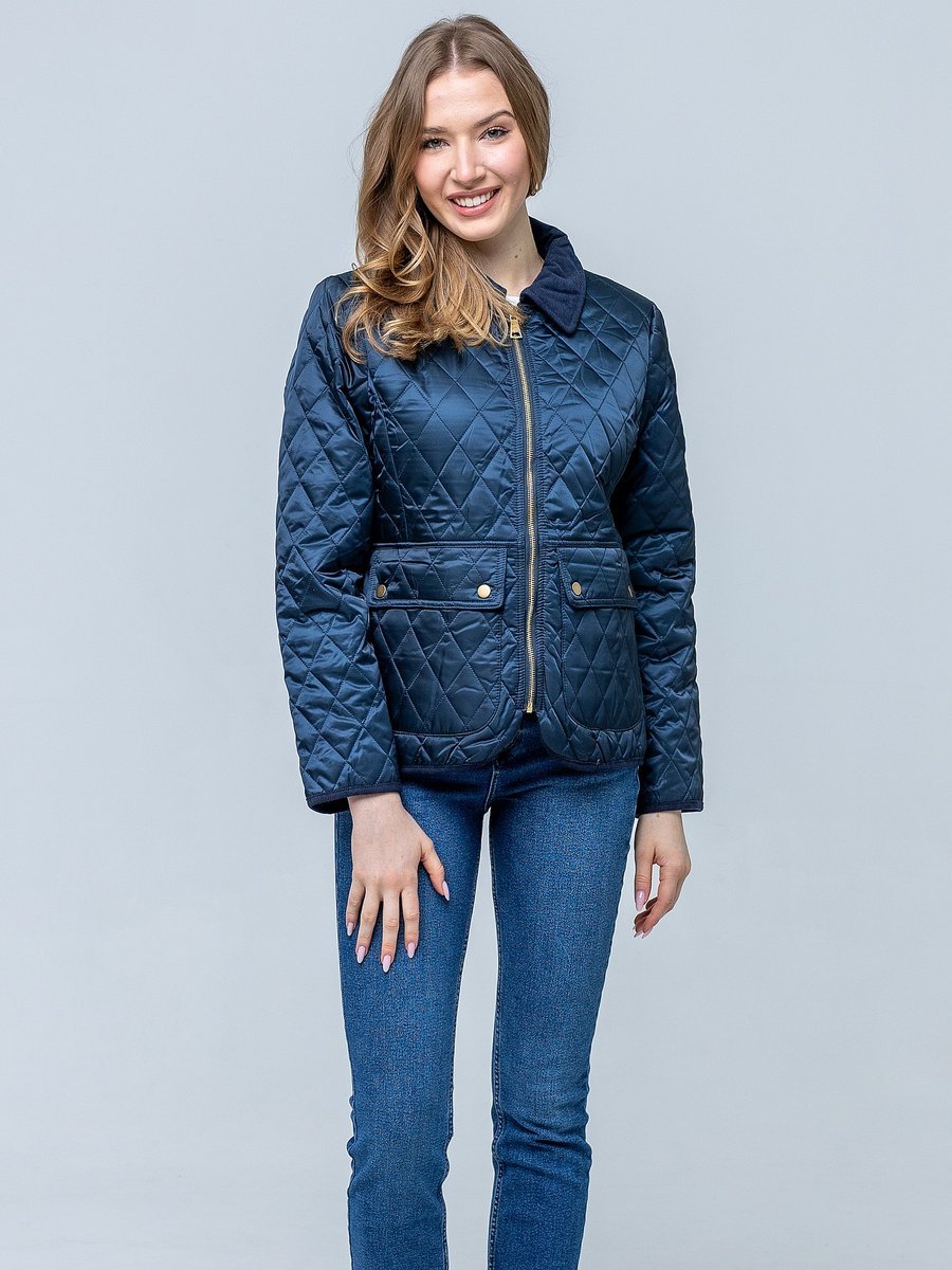 PRZEJŚCIOWA PIKOWANA KURTKA DAMSKA Z KOŁNIERZYKIEM