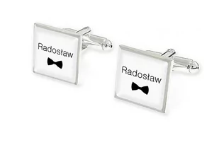 Błyszczące Spinki Na Imprezę Dla Radosława - Spinki do mankietów i krawatów - miniaturka - grafika 1