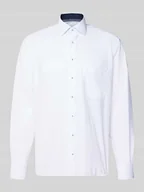 Koszule męskie - Koszula biznesowa o kroju comfort fit z bawełny z kołnierzykiem typu kent - miniaturka - grafika 1