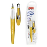 Przybory szkolne - Herlitz Pióro wieczne My.Pen M musztardowe/białe - miniaturka - grafika 1