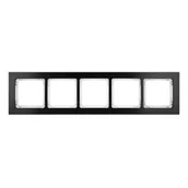 Klawisze i ramki - Karlik Ramka pięciokrotna Deco metal - czarny szczotkowany, biały - miniaturka - grafika 1