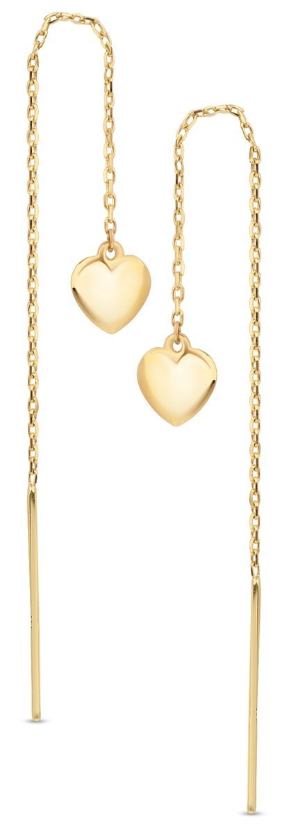 ZŁOTE KOLCZYKI PRZETYKANE SERCA SERDUSZKA 333