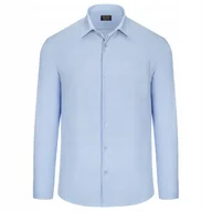Koszule męskie - KOSZULA BŁĘKITNA ELEGANCKA KLASYCZNA - BAWEŁNA 38/39 - miniaturka - grafika 1