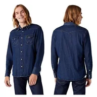 Koszule męskie - Wrangler 27MW Męska Koszula Jeansowa Jeans L - miniaturka - grafika 1