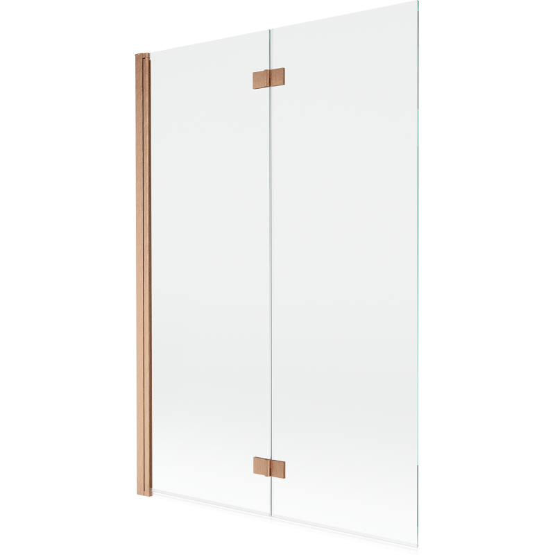 Mexen Mist parawan nawannowy 2-skrzydłowy lewy 120 x 150 cm, transparent, miedź szczotkowana - 8A9-120-002-65-00-L