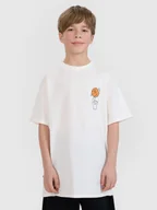 Koszulki dla chłopców - 4F T-shirt oversize z nadrukiem chłopięcy - biały 122 (6-7 lat) - miniaturka - grafika 1