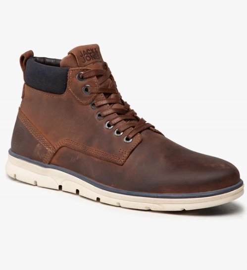 JACK&JONES TRZEWIKI MĘSKIE BRĄZOWE SKÓRZANE 46 1J_A