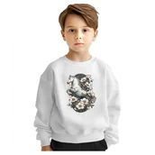 Bluzy dla dziewczynek - BLUZA DZIECIĘCA KOŃ KWIATY 110-116 DLA CHŁOPCA DZIEWCZYNKI - miniaturka - grafika 1