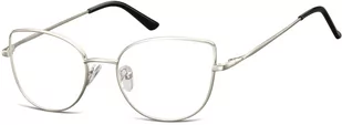 Sunoptic Okulary oprawki korekcyjne kocie oczy zerówki L119G jasny grafit - Okulary korekcyjne, oprawki, szkła - miniaturka - grafika 1