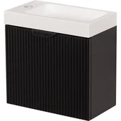 Szafki łazienkowe - Szafka łazienkowa wisząca z umywalką czarny mat 40 cm Fresco Gante - miniaturka - grafika 1