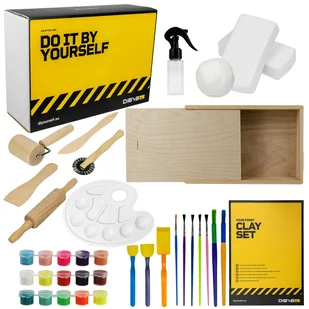 DIY KREATYWNY ZESTAW DLA DZIECI XXL GLINA BIAŁA AKCESORIA KUCHENNE PREZENT - Masy plastyczne - miniaturka - grafika 1