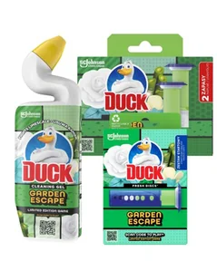 Zestaw do czyszczenia toalet Duck Garden Escape Krążki żelowe zestaw startowy + zapas + żel 750 ml - Środki do WC - miniaturka - grafika 1
