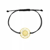 Bransoletki - Bransoletka Pozłacana Słońce 925 Prezent Biżuteria Sznurek - miniaturka - grafika 1