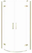 Kabiny prysznicowe - Cersanit Kabina PRYSZNICOWA PÓŁOKRĄGŁA CITY ZŁOTA 90X90X195 SZKŁO TRANSP - miniaturka - grafika 1