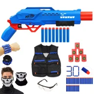 Zabawki militarne - Nerf Alpha Strike Big Cat DB-2 F2463 + 30 strzałek + opaska + cele + kamizelka + bandana + okulary - miniaturka - grafika 1