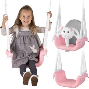 Ricokids Huśtawka Ricokids Huśtawka kubełkowa Słonik 3w1 różowa 770101 - Place zabaw - miniaturka - grafika 1