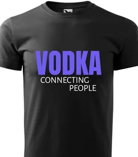 Piżama Czarna Koszulka + Szare Spodenki VODKA CONNECTING PEOPLE Wzory - XL - Piżamy damskie - miniaturka - grafika 1