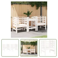 Fotele i krzesła ogrodowe - The Living Store Krzesła ogrodowe 2 szt. Biały 61,5x53x71 cm lite drewno sosnowe - miniaturka - grafika 1