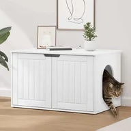 Legowiska dla kotów - vidaXL Koty Dom Biały 85 x 55 x 50 cm Materiał drewnopochodny - miniaturka - grafika 1