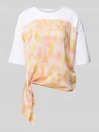 Koszulki i topy damskie - T-shirt z prążkowanym okrągłym dekoltem - miniaturka - grafika 1