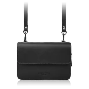 Mała torebka damska skórzana kopertówka 2w1 czarna AY-21-BL - Torebki damskie Mała torebka damska skórzana kopertówka 2w1 czarna AY-21-BL - Torebki damskie - miniaturka - grafika 1