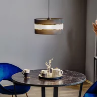 Lampy sufitowe - Lampa wisząca Helen tekstylna czarna-złota, Ø 40cm - miniaturka - grafika 1