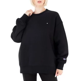 Bluzy sportowe damskie - Bluza Champion Honeydew Minimal Oversized Reverse Weave Sweatshirt 116241-KK001 - czarna - grafika 1