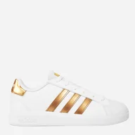 Trampki damskie - Trampki młodzieżowe dla dziewczynki adidas Originals Court 2.0 K 38 (5US) Biały/Złocisty (4066748261956) - miniaturka - grafika 1