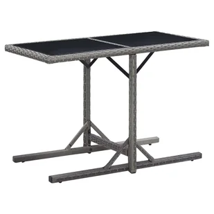 Stół ogrodowy, antracytowy, 110x53x72 cm, szkło i polirattan - Stoły ogrodowe - miniaturka - grafika 1