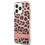 Etui i futerały do telefonów - Etui Guess do iPhone 13 Pro / 13 6,1" różowy/pink hardcase Leopard - miniaturka - grafika 1