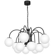 Lampy sufitowe - Luminex Cambridge 3196 lampa wisząca zwis 12x60W E14 czarny/transparentny - miniaturka - grafika 1
