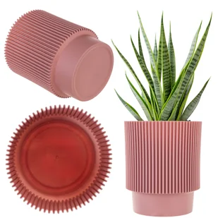 Doniczka na kwiaty Aldeia 18cm rózowy - Donice - miniaturka - grafika 1