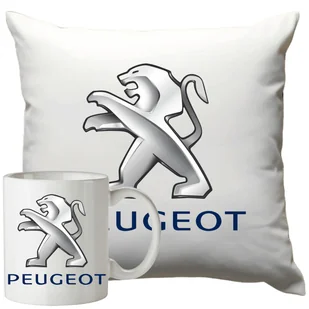 Kubek Poduszka Peugeot 330ml 40x40cm z Napisem Zestaw Motoryzacyjny - Gadżety dla niej i dla niego - miniaturka - grafika 1