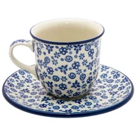 Filiżanki - FILIŻANKA do herbaty kawy 180 ml ze spodkiem - Ceramika Artystyczna Bolesławiec - miniaturka - grafika 1