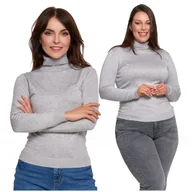 Swetry damskie - CIENKI GOLF DAMSKI ELEGANCKI SWETER BLUZKA Z GOLFEM DŁUGI RĘKAW MORAJ L - miniaturka - grafika 1