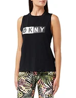 Koszulki i topy damskie - DKNY Sportowa damska koszulka, czarna, M, czarny, M - miniaturka - grafika 1