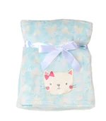 Koce i narzuty dla dzieci - Kocyk z haftem Ricco kotek 75x100 BabyMatex - miniaturka - grafika 1